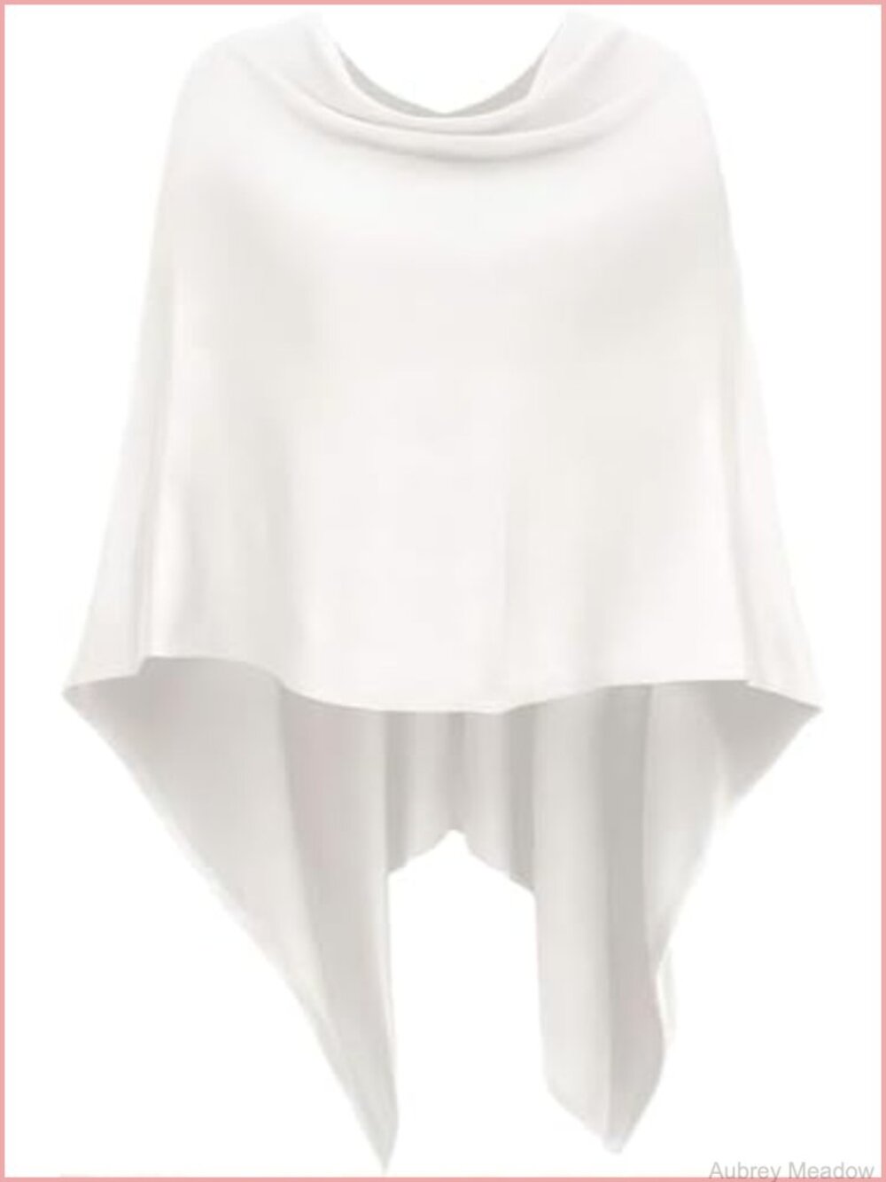 Knit Poncho Wrap Asymmetric Hem Cashmere Blend One Size
